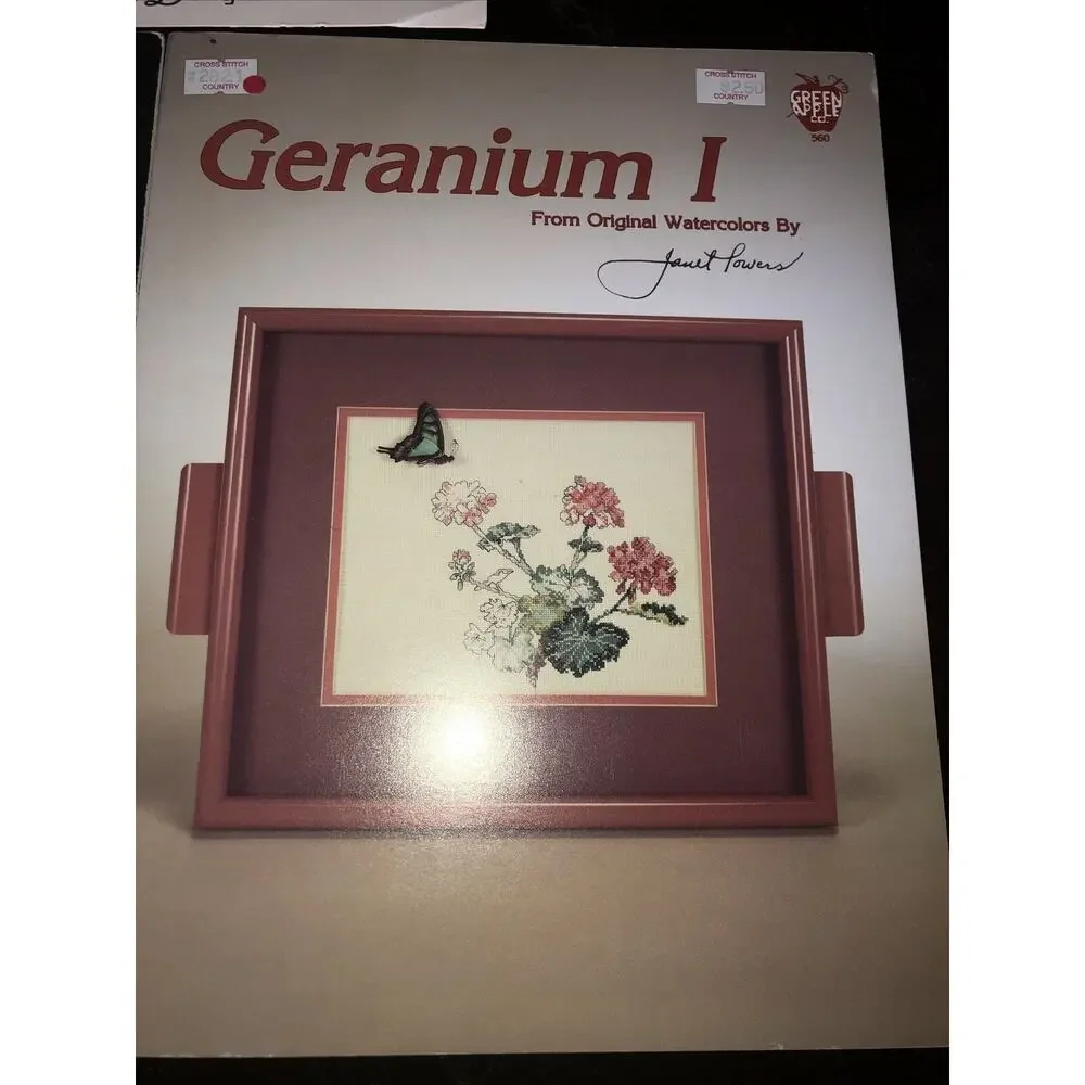 Lot Of 5 Vtg Christian cross‎ stitch patterns Love Sampler My Husband Geranium
